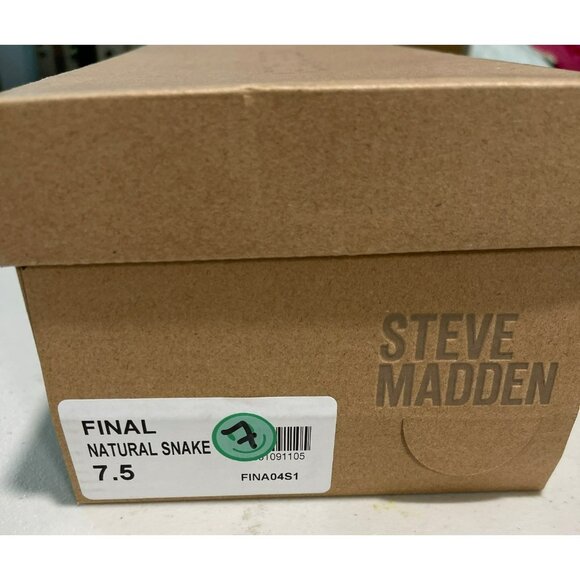 Steve Madden Snake Embossed Cream Heel Size 7.5 Pointed Toe Slip-On Shoe NWB - Picture 6 of 6